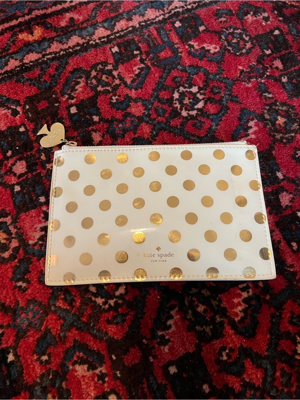 Kate Spade New York Gold Polka Dot Pouch & Stationery Set